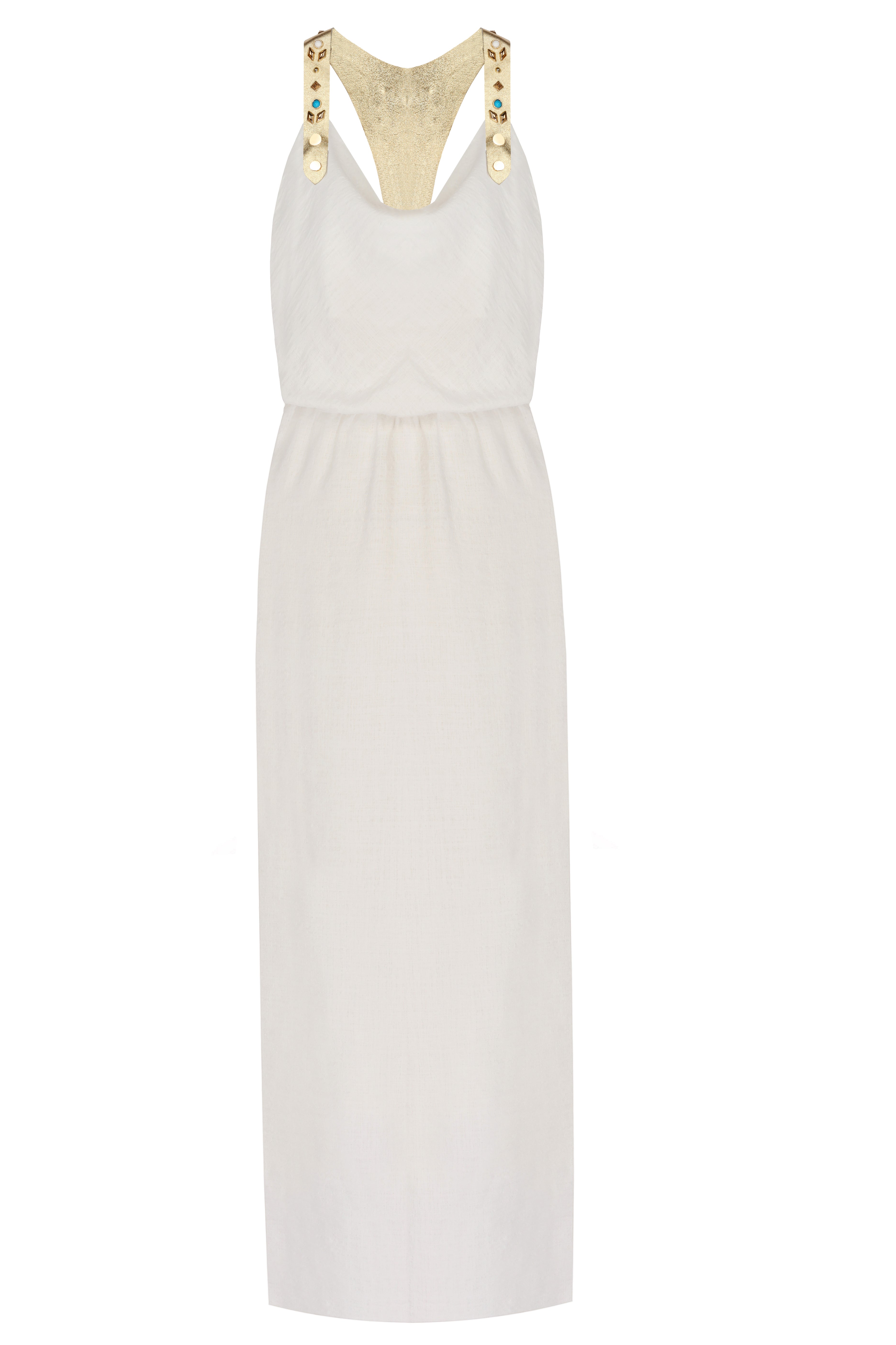 Studded Leather Strapped Dress