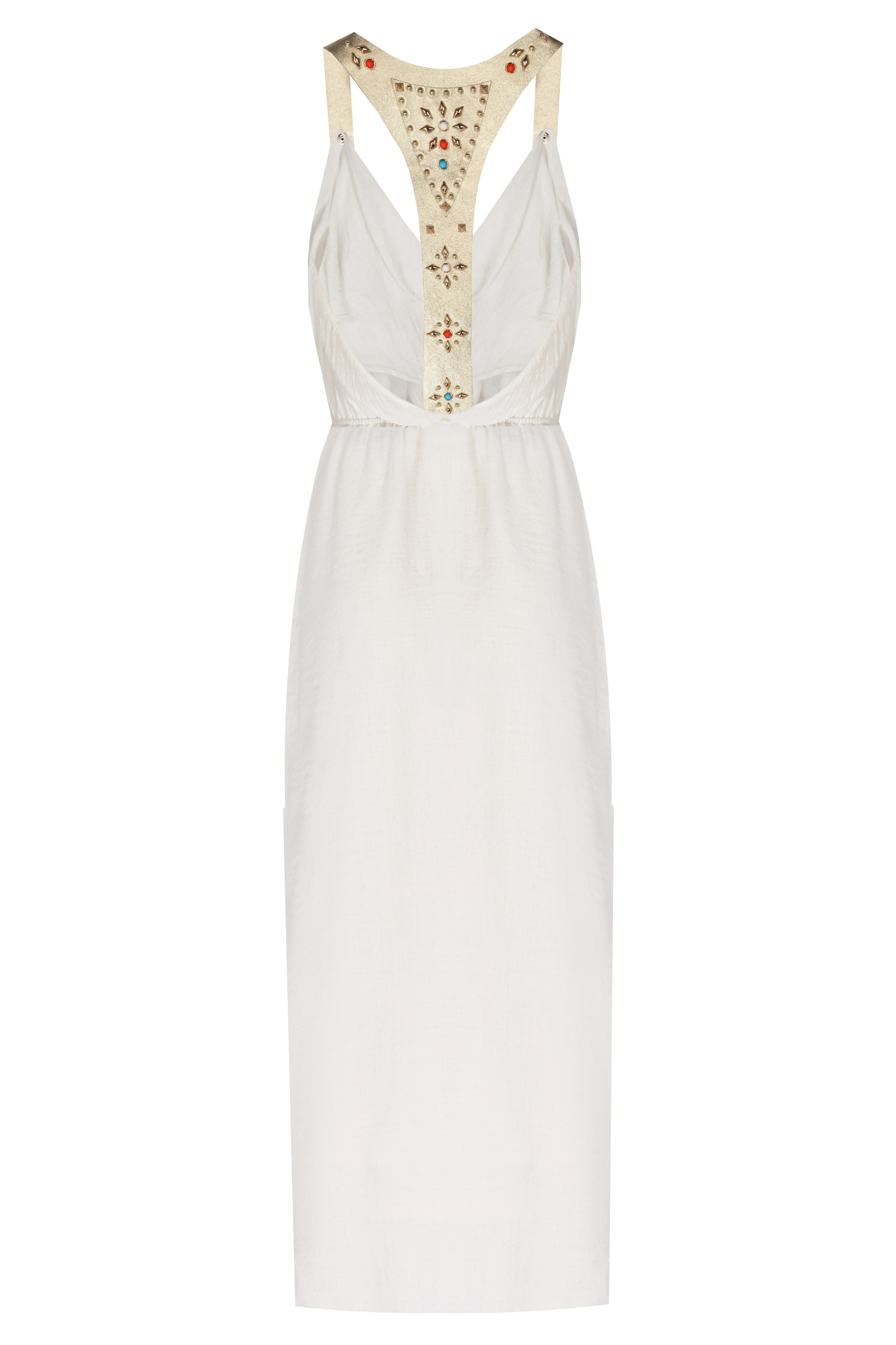 Studded Leather Strapped Dress