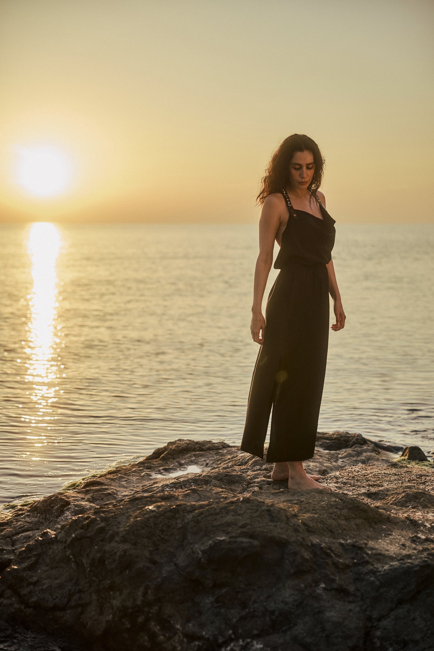 Studded Leather Strapped Dress