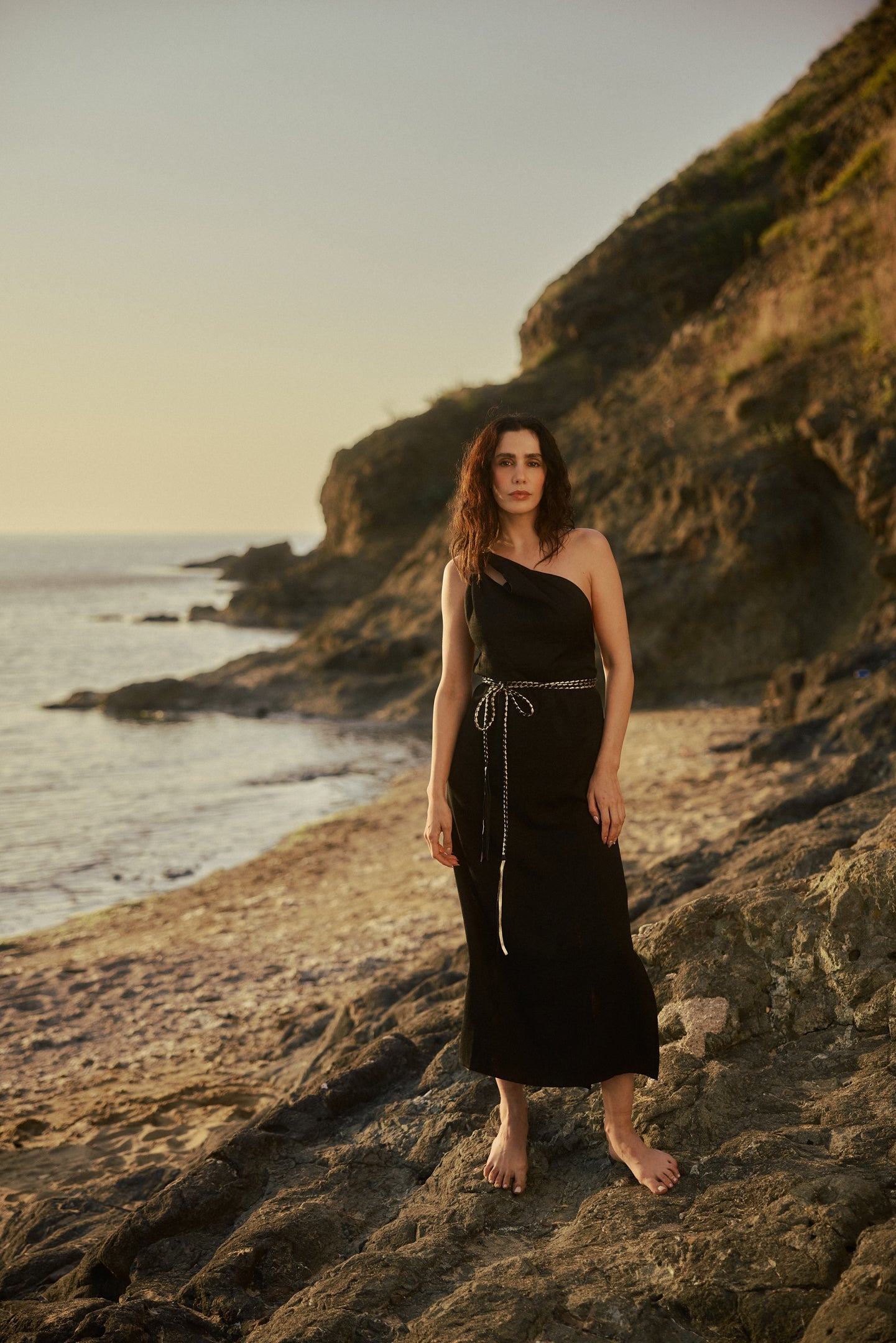 Hand-braided Leather Strap Dress