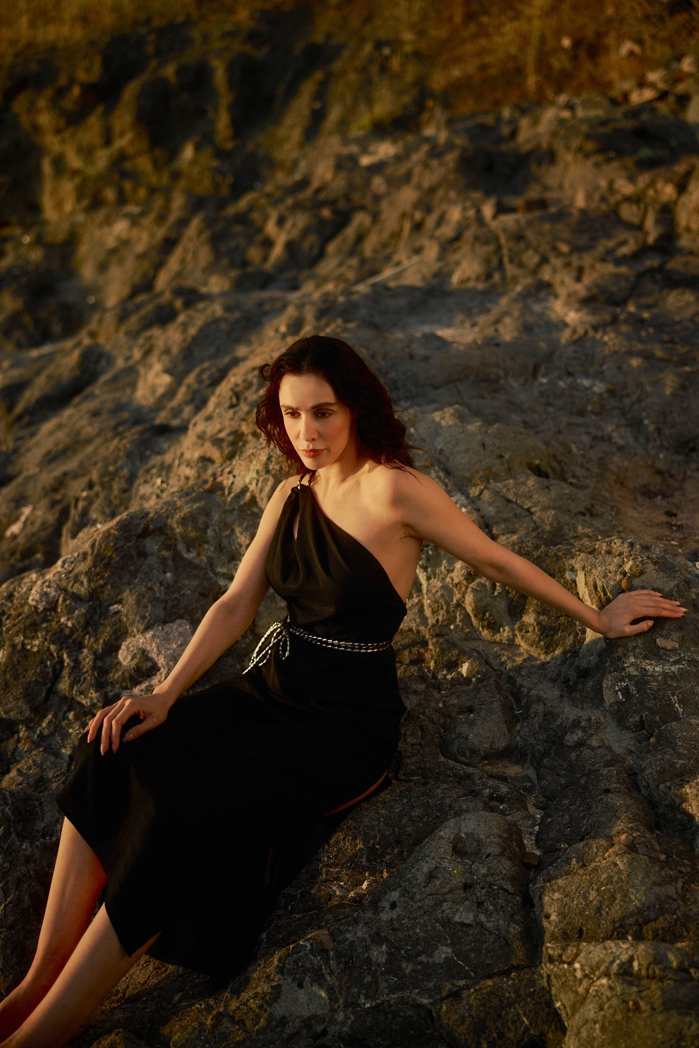 Hand-braided Leather Strap Dress