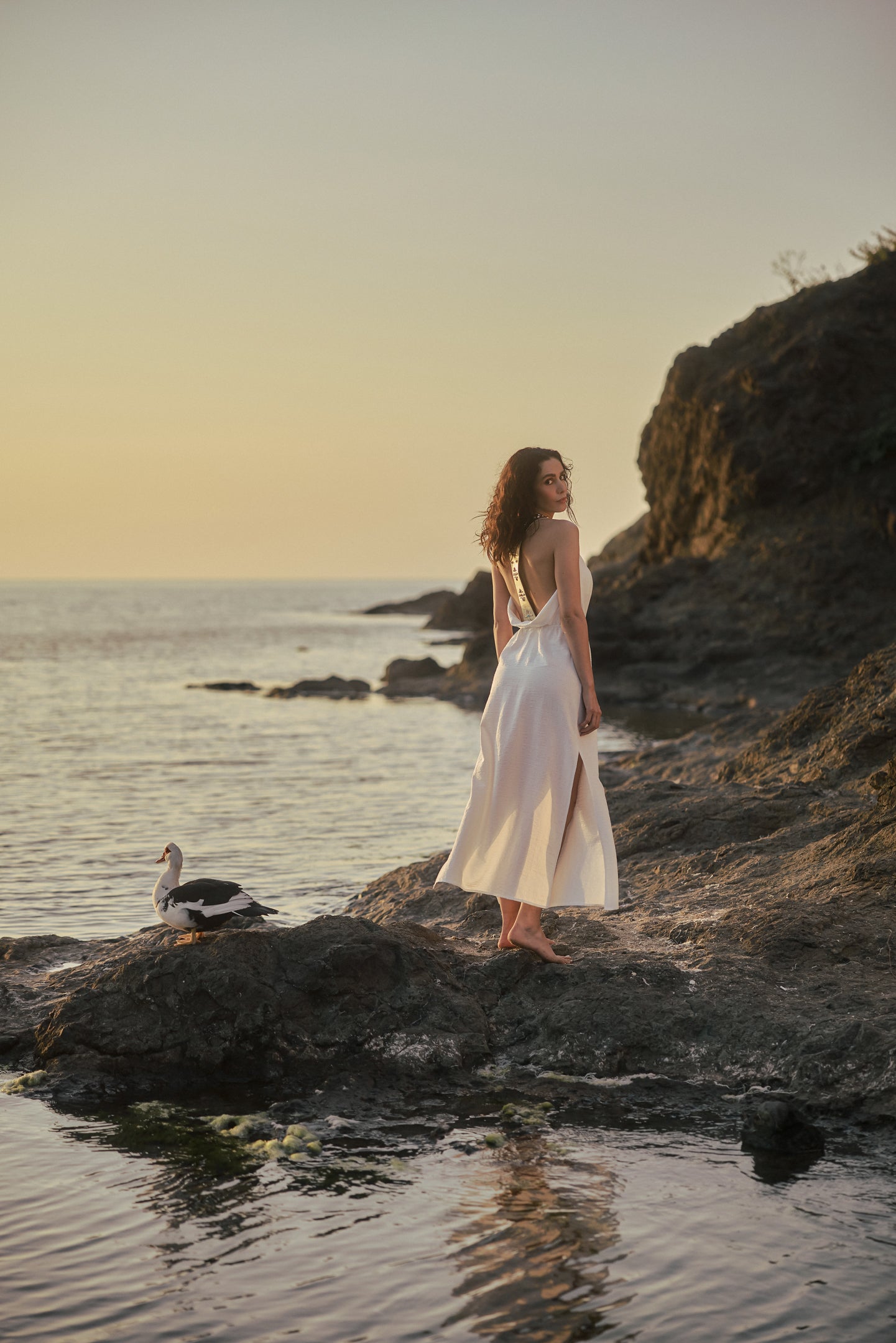 Studded Leather Strapped Dress