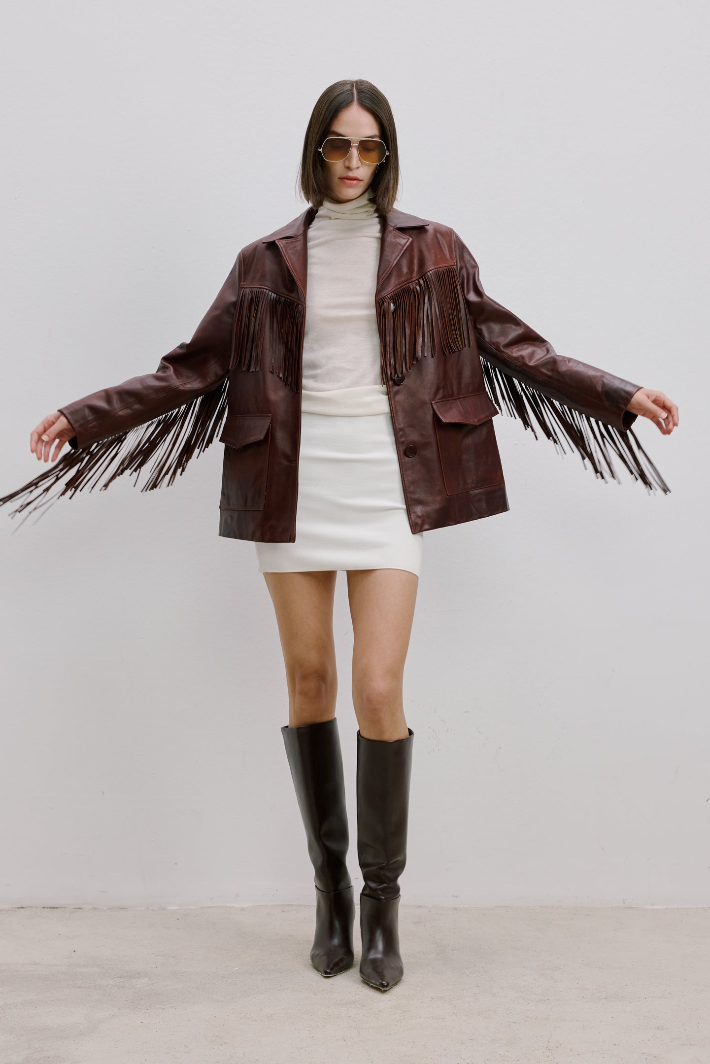FRINGED LEATHER JACKET