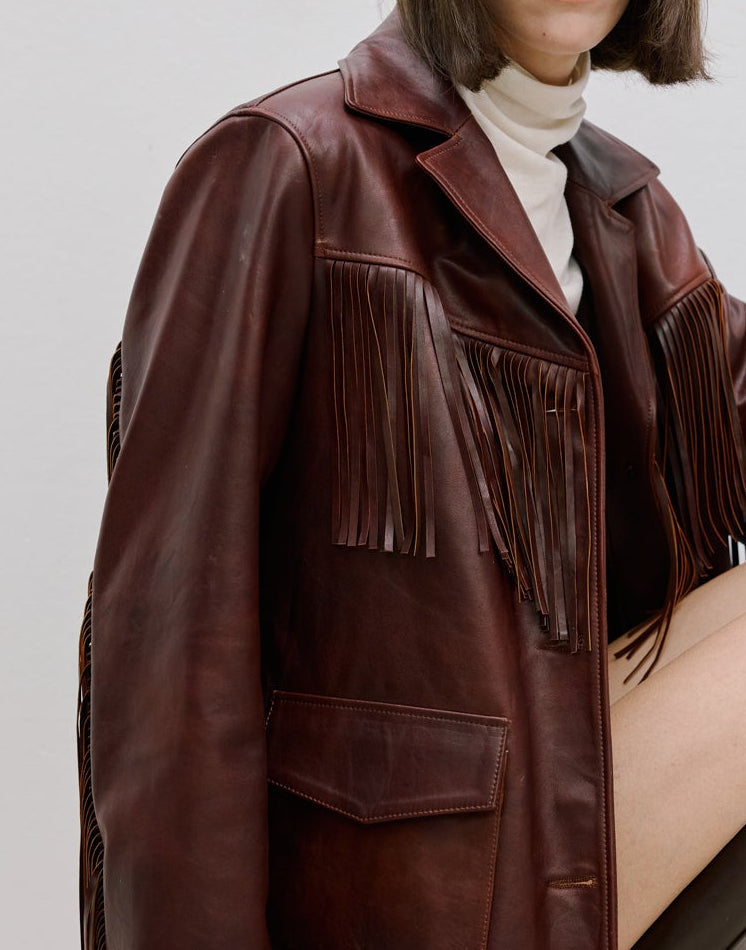 FRINGED LEATHER JACKET
