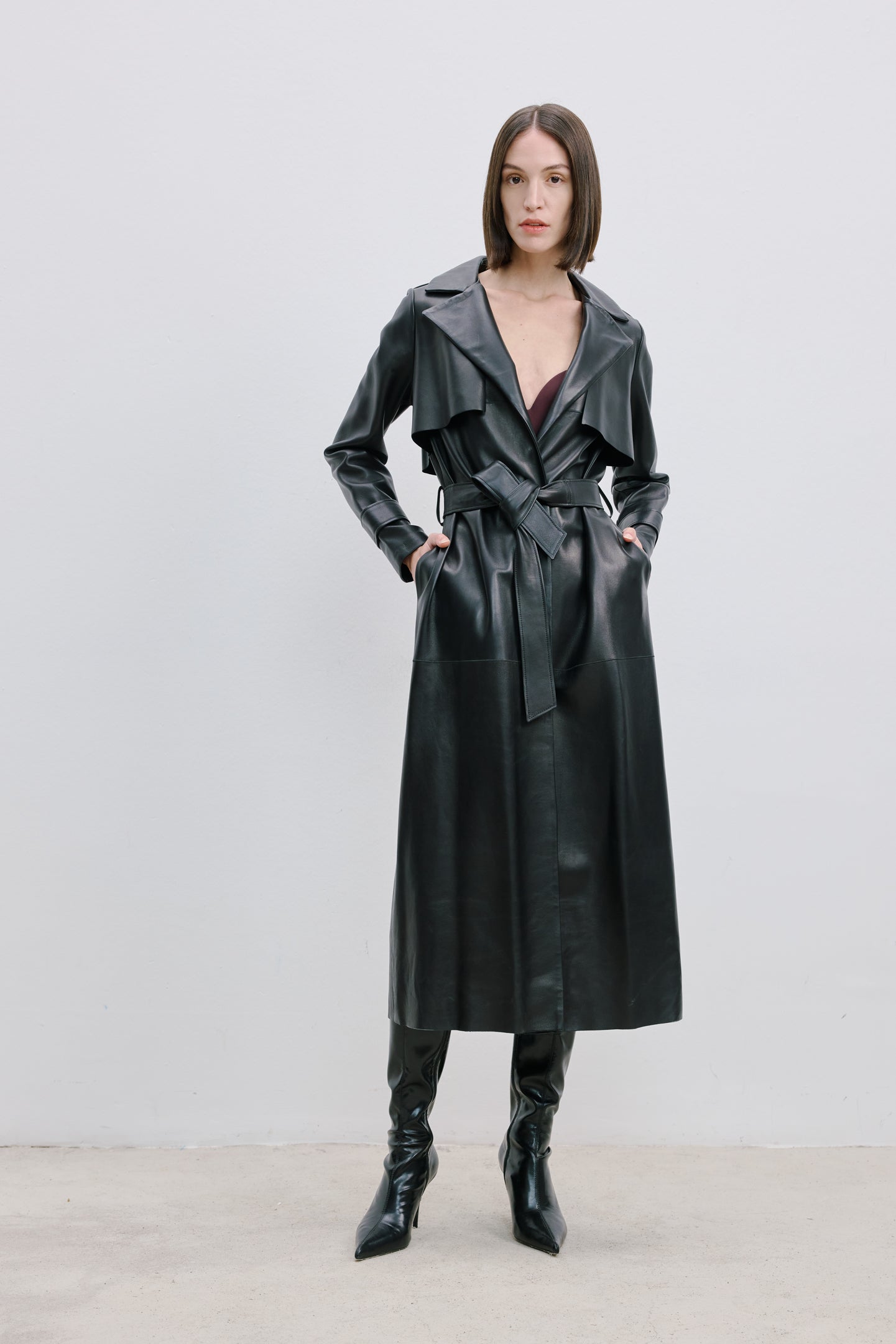 LEATHER TRENCH COAT