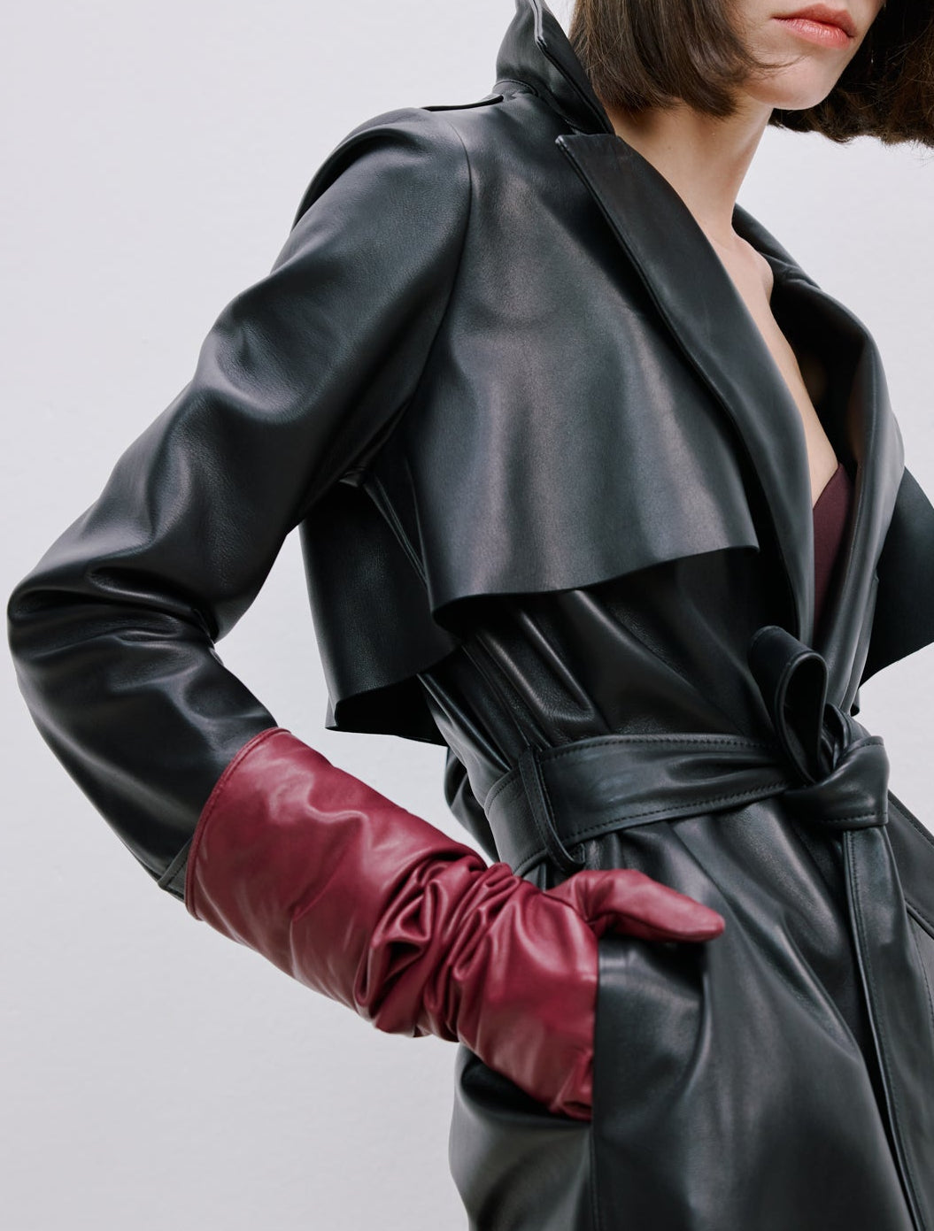 LEATHER TRENCH COAT