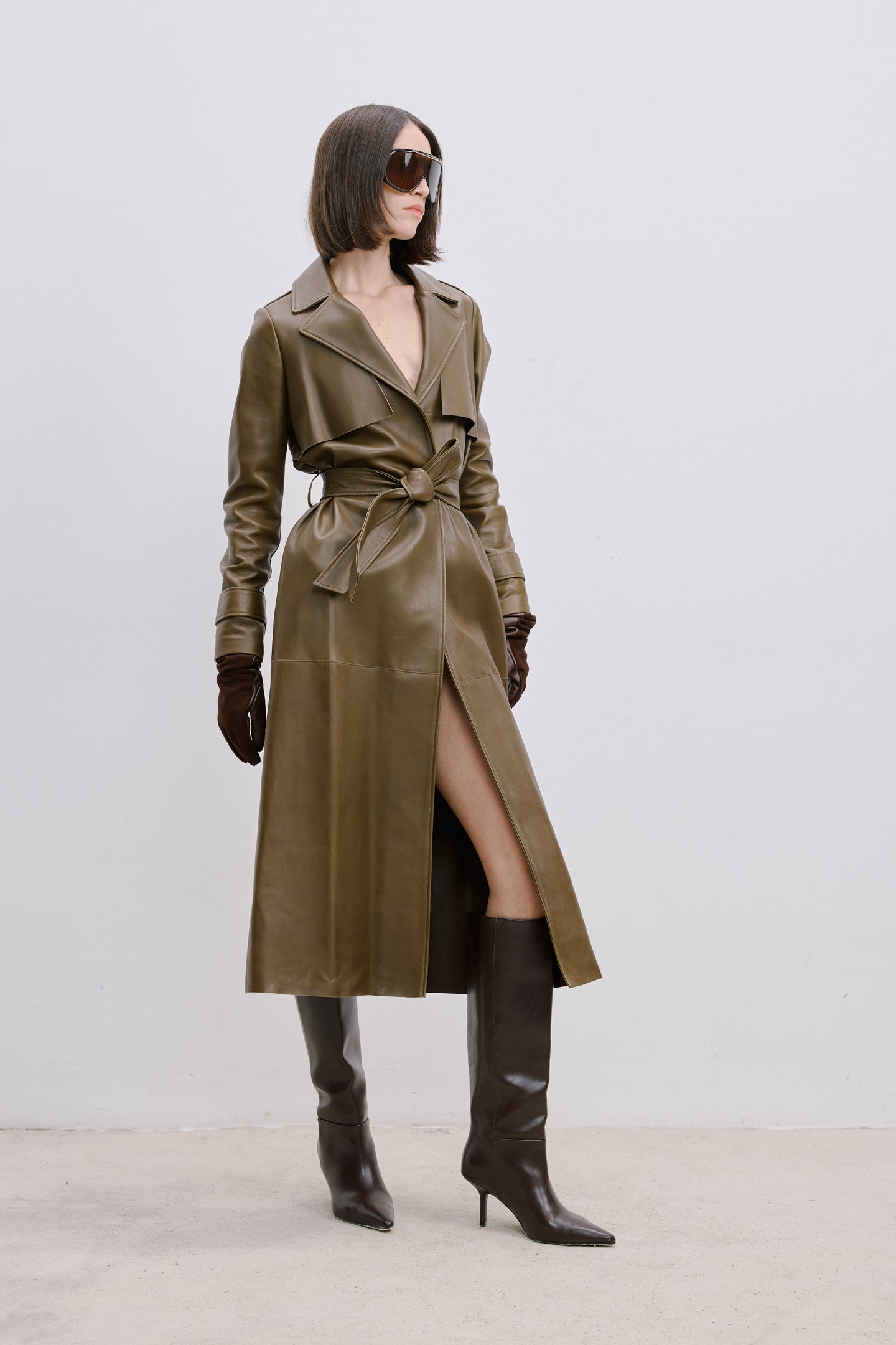 LEATHER TRENCH COAT
