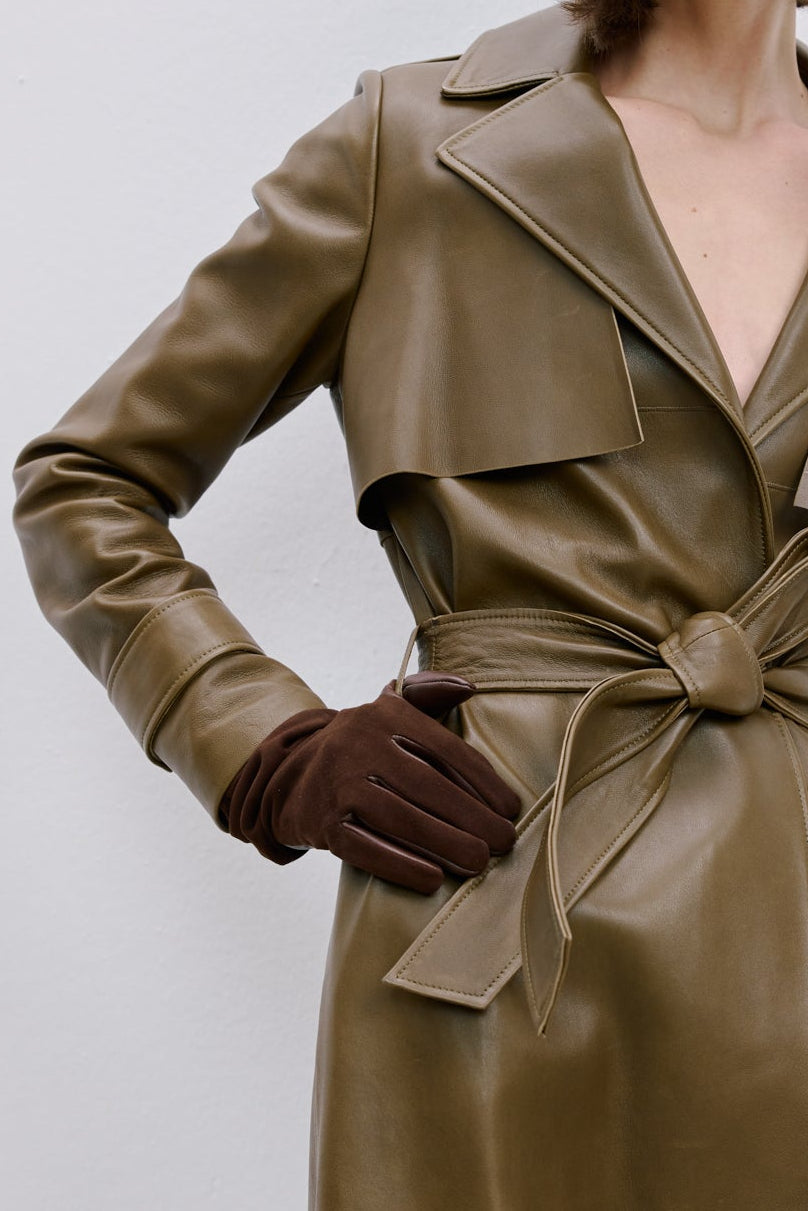 LEATHER TRENCH COAT