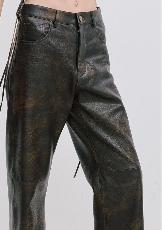 WIDE CUT LEATHER PANTS