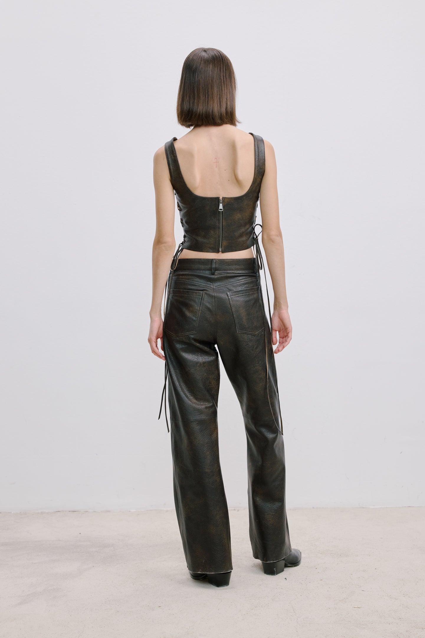 WIDE CUT LEATHER PANTS