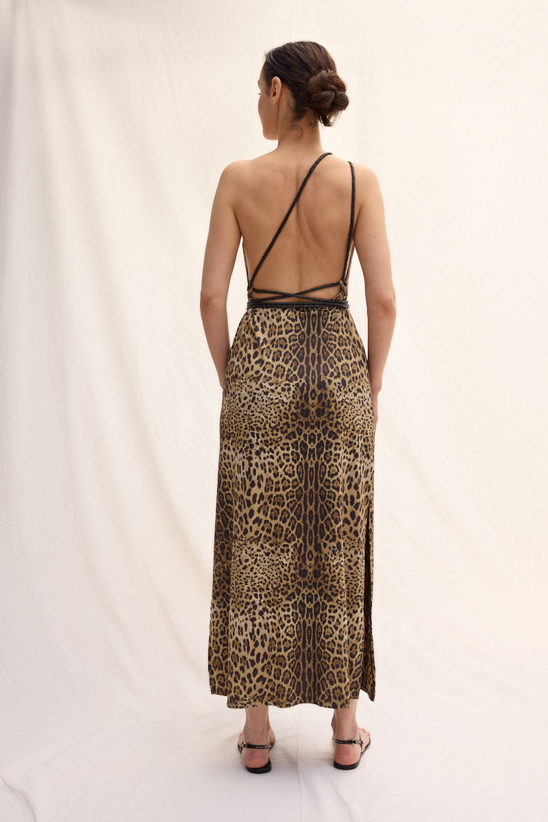 Hand-braided Leather Strap Dress