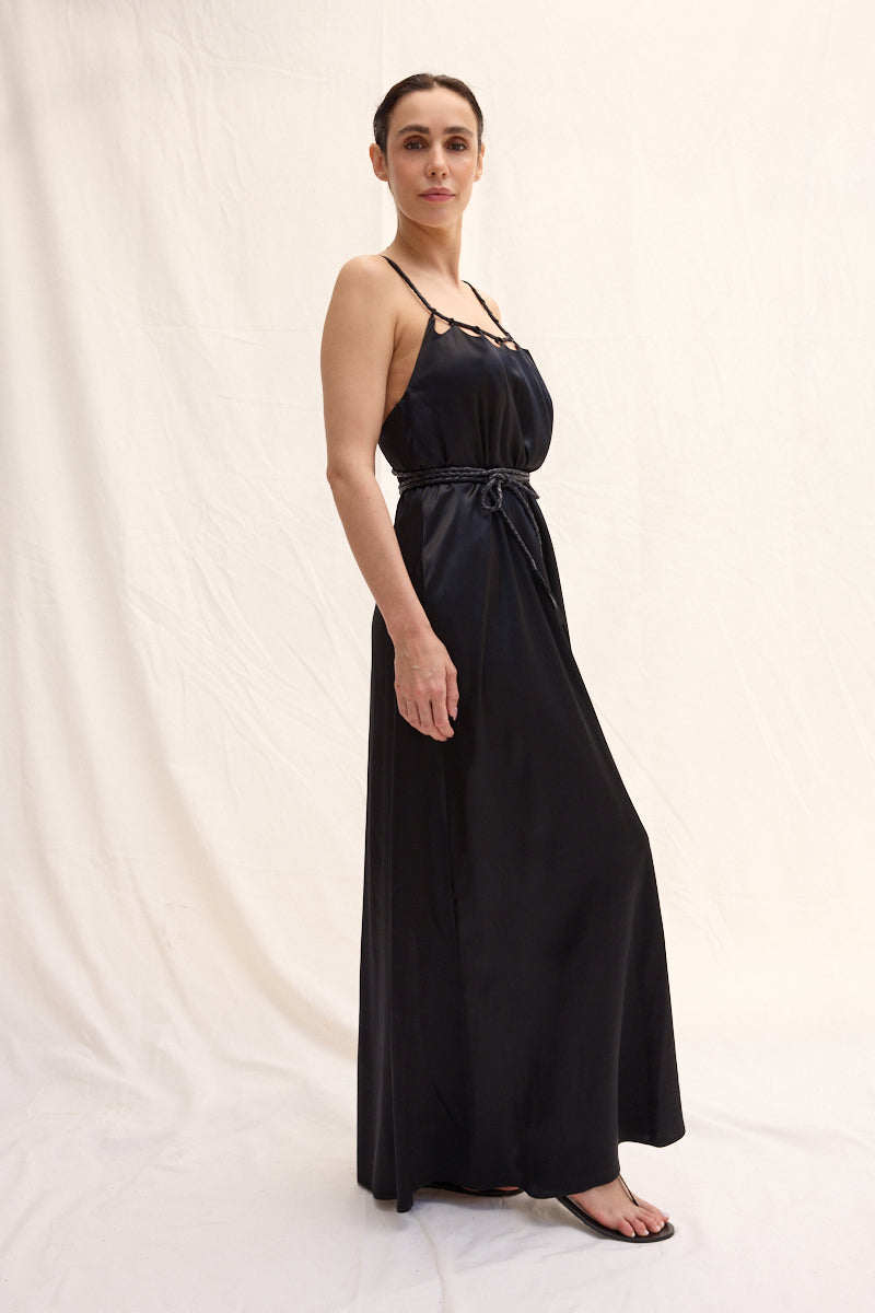 Hand-braided Leather Strap Dress