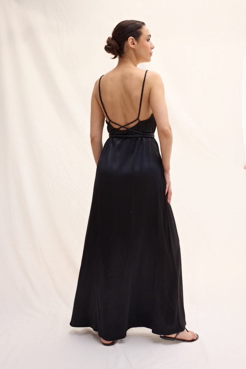 Hand-braided Leather Strap Dress