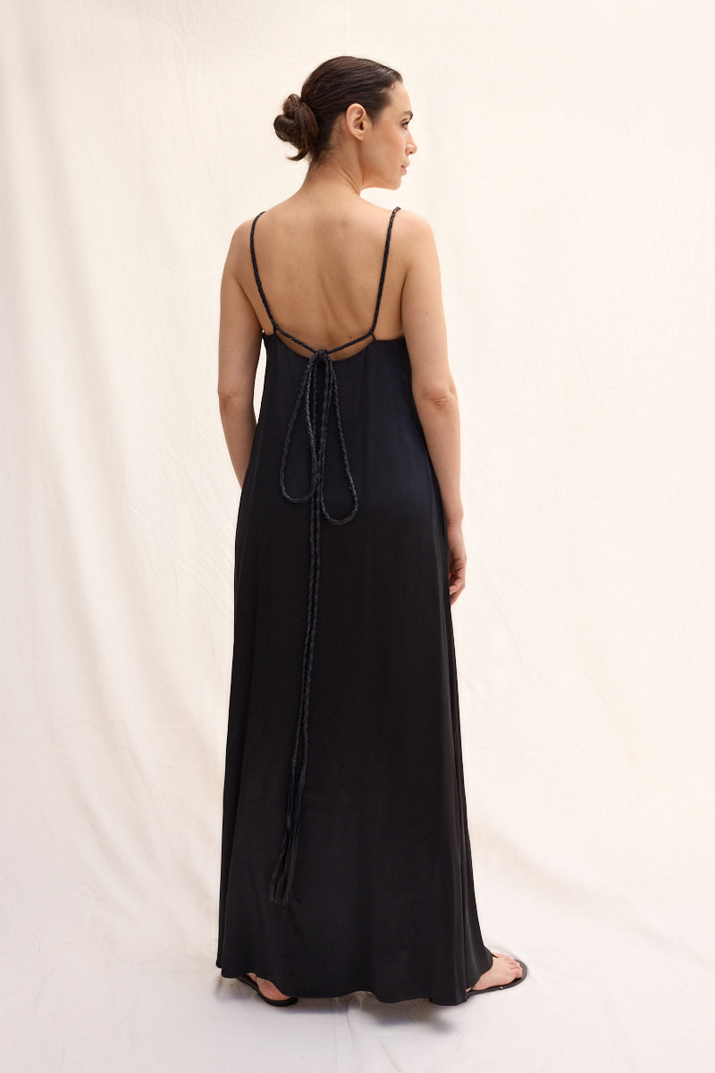 Hand-braided Leather Strap Dress