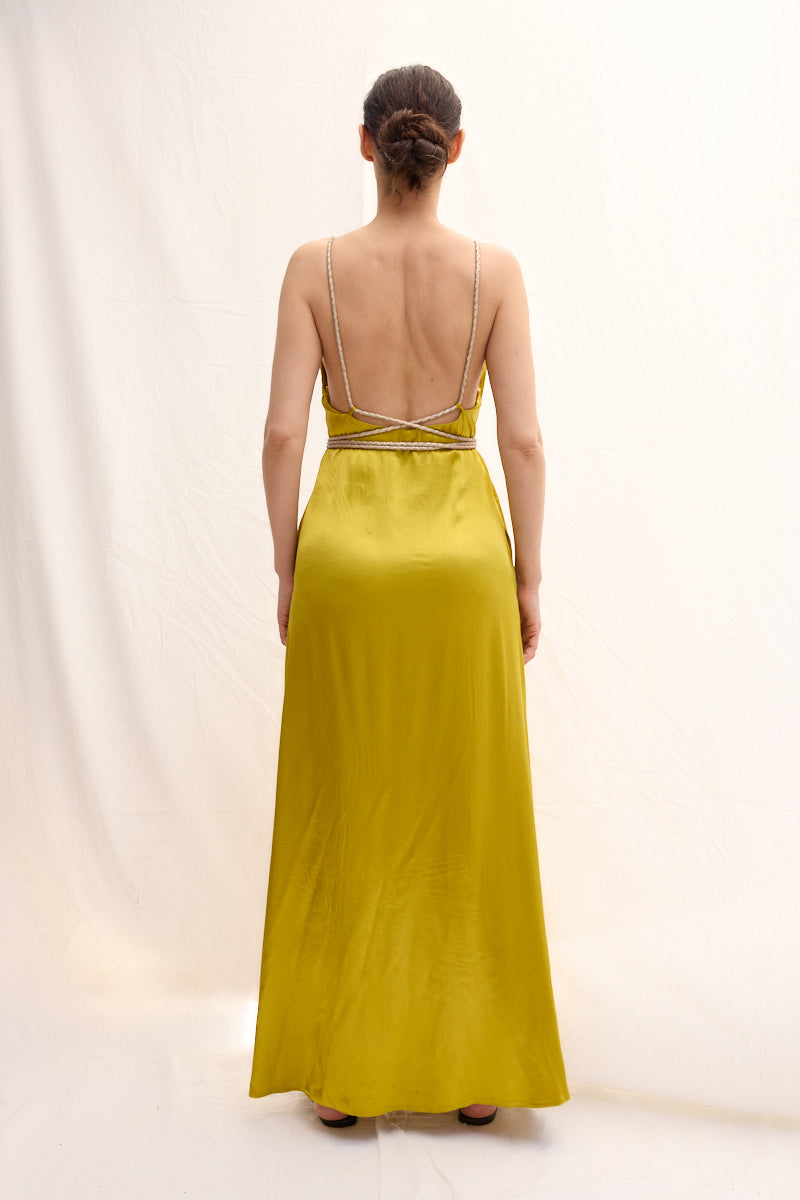 Hand-braided Leather Strap Dress