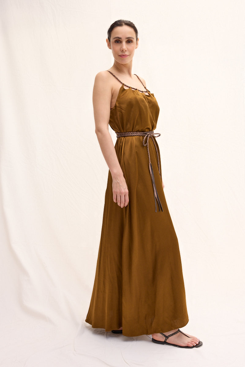 Hand-braided Leather Strap Dress