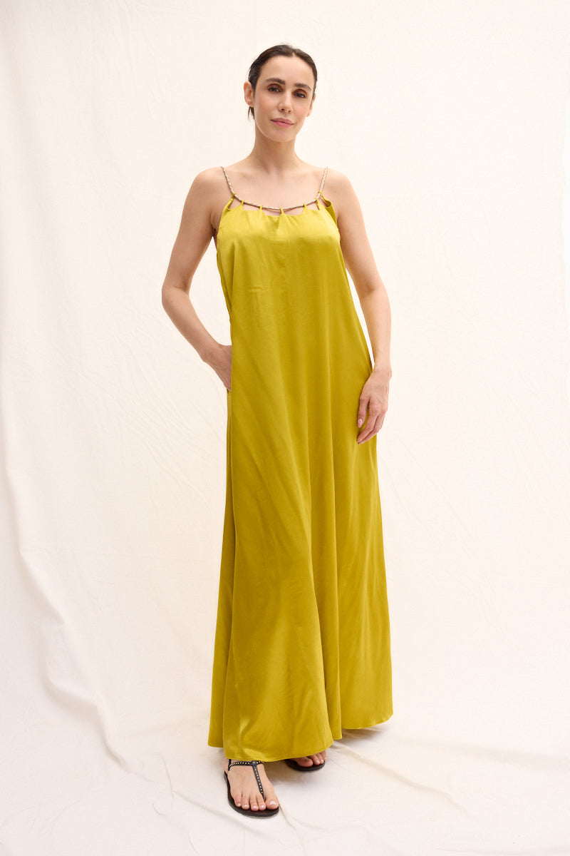 Hand-braided Leather Strap Dress