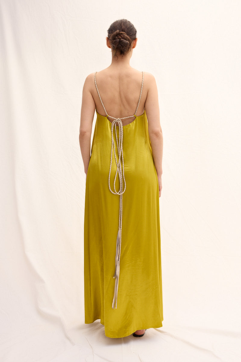 Hand-braided Leather Strap Dress