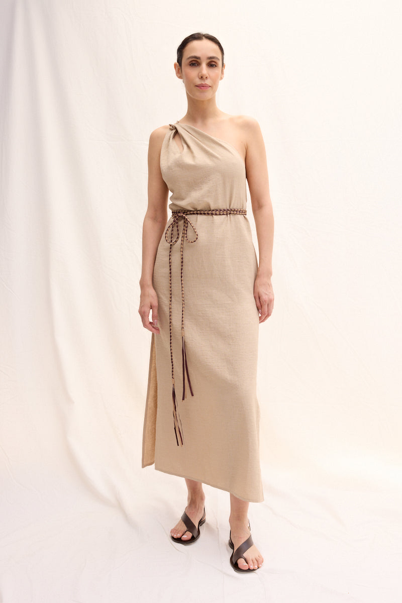 Hand-braided Leather Strap Dress