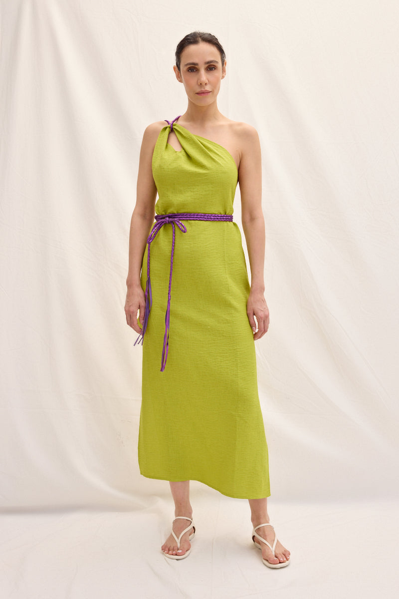 Hand-braided Leather Strap Dress