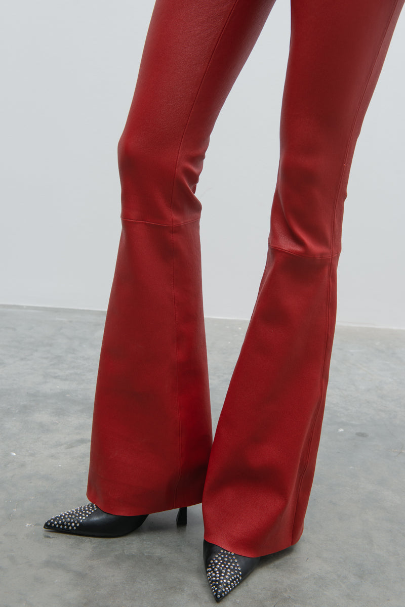 FLARED LEATHER PANTS
