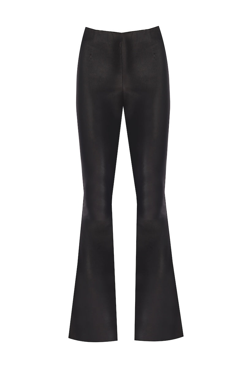 FLARED LEATHER PANTS