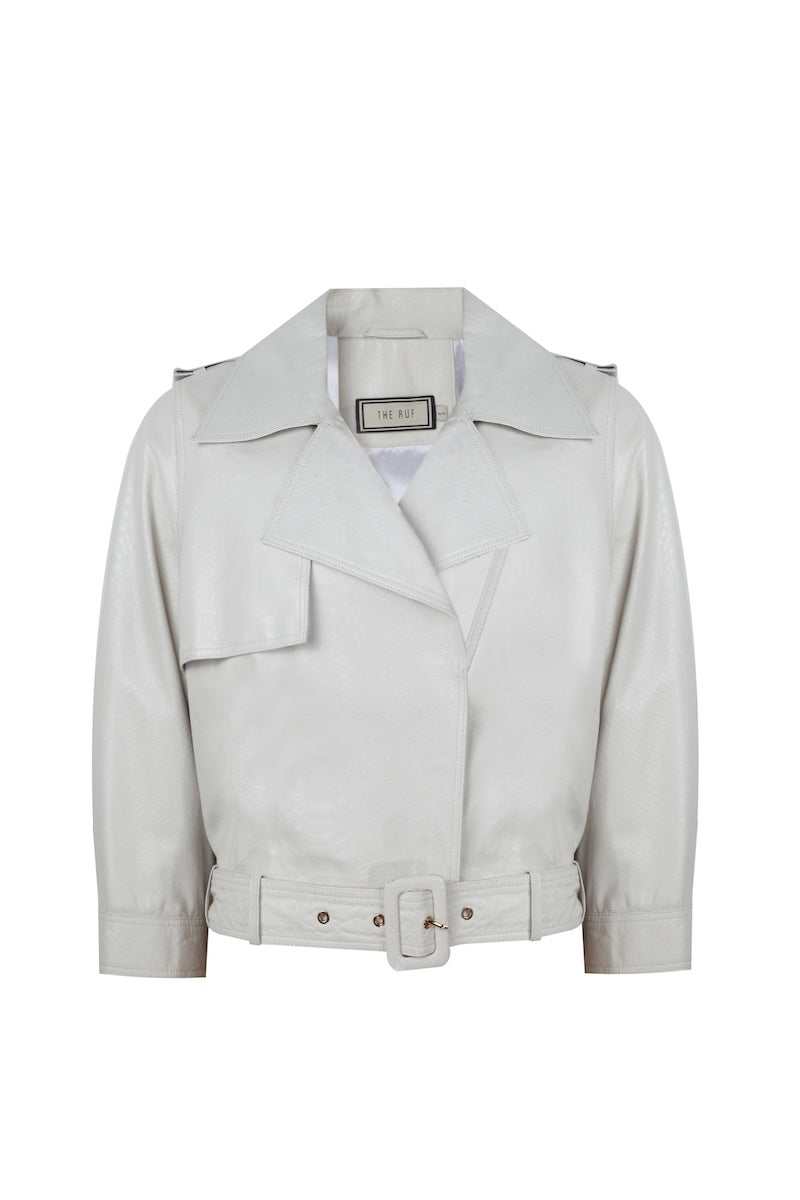 PYTHON PRINTED LEATHER JACKET