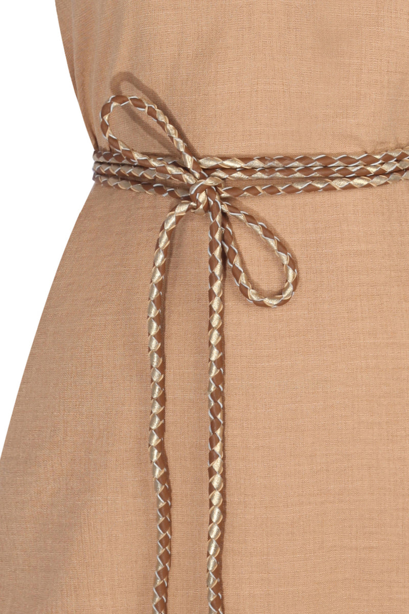 Hand-braided Leather Strap Dress