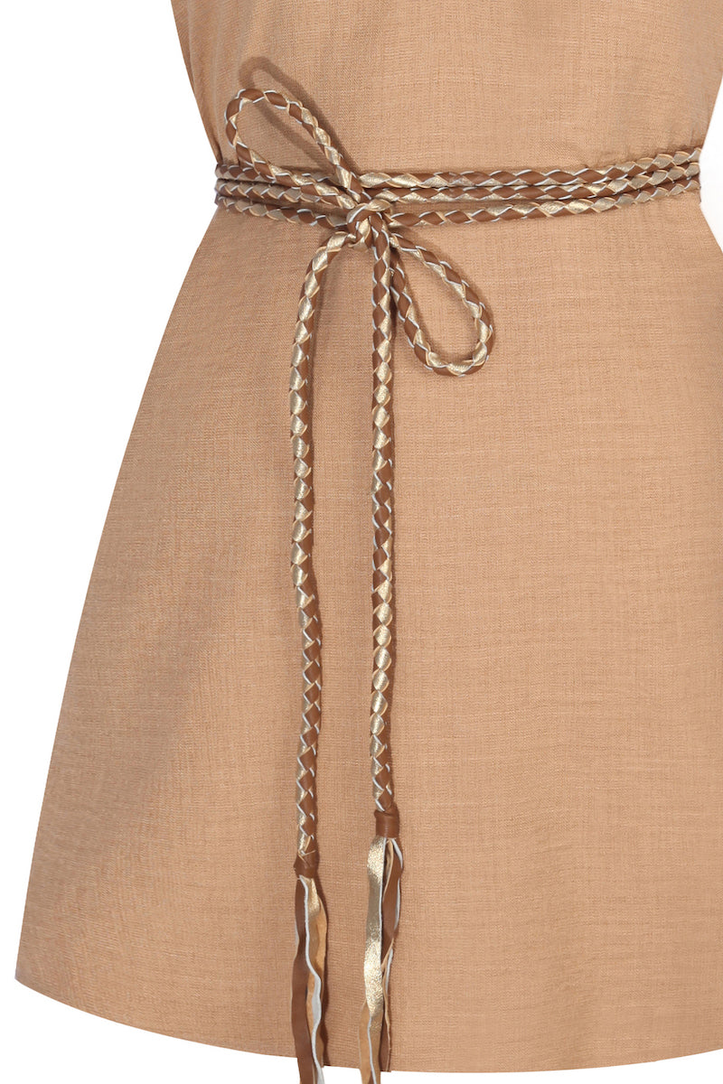 Hand-braided Leather Strap Dress