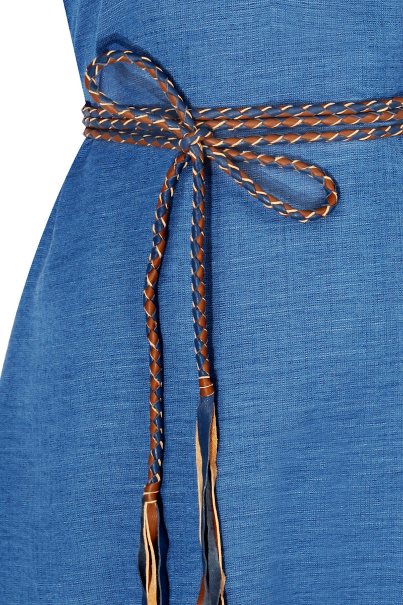 Hand-braided Leather Strap Dress