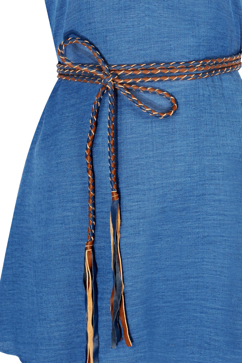 Hand-braided Leather Strap Dress