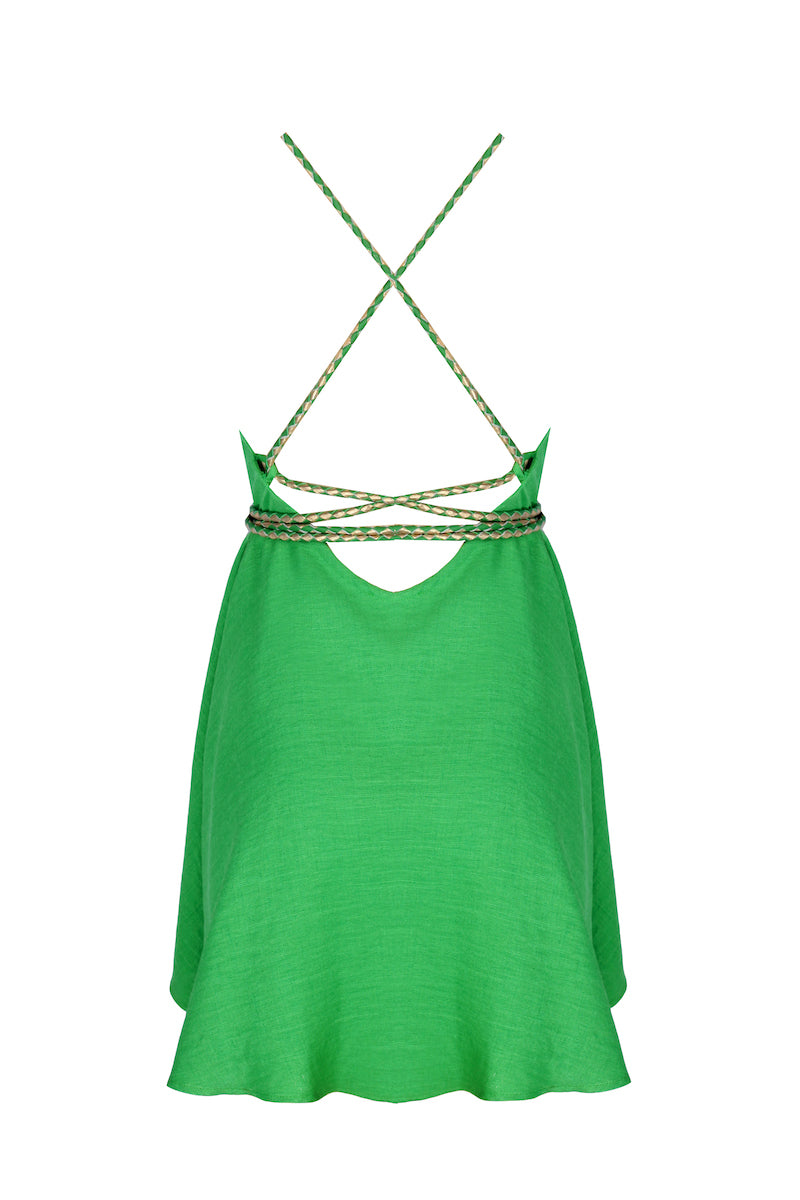 Hand-braided Leather Strap Dress