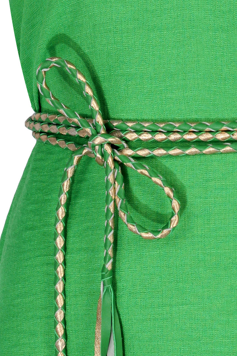 Hand-braided Leather Strap Dress