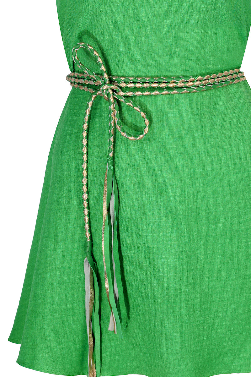 Hand-braided Leather Strap Dress