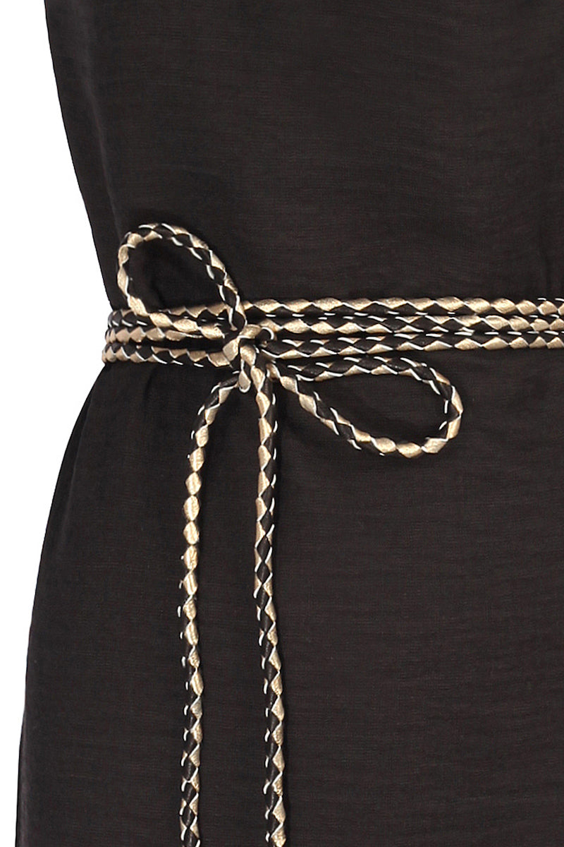 Hand-braided Leather Strap Dress