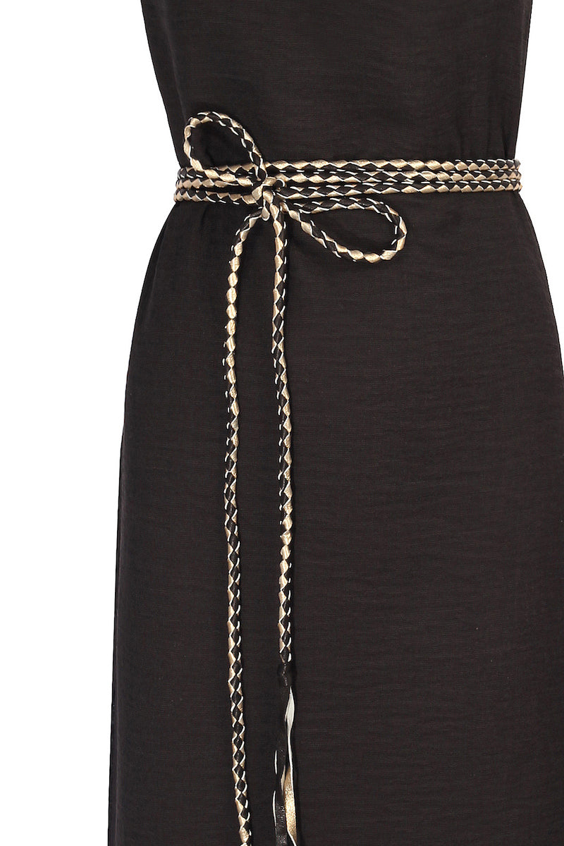 Hand-braided Leather Strap Dress