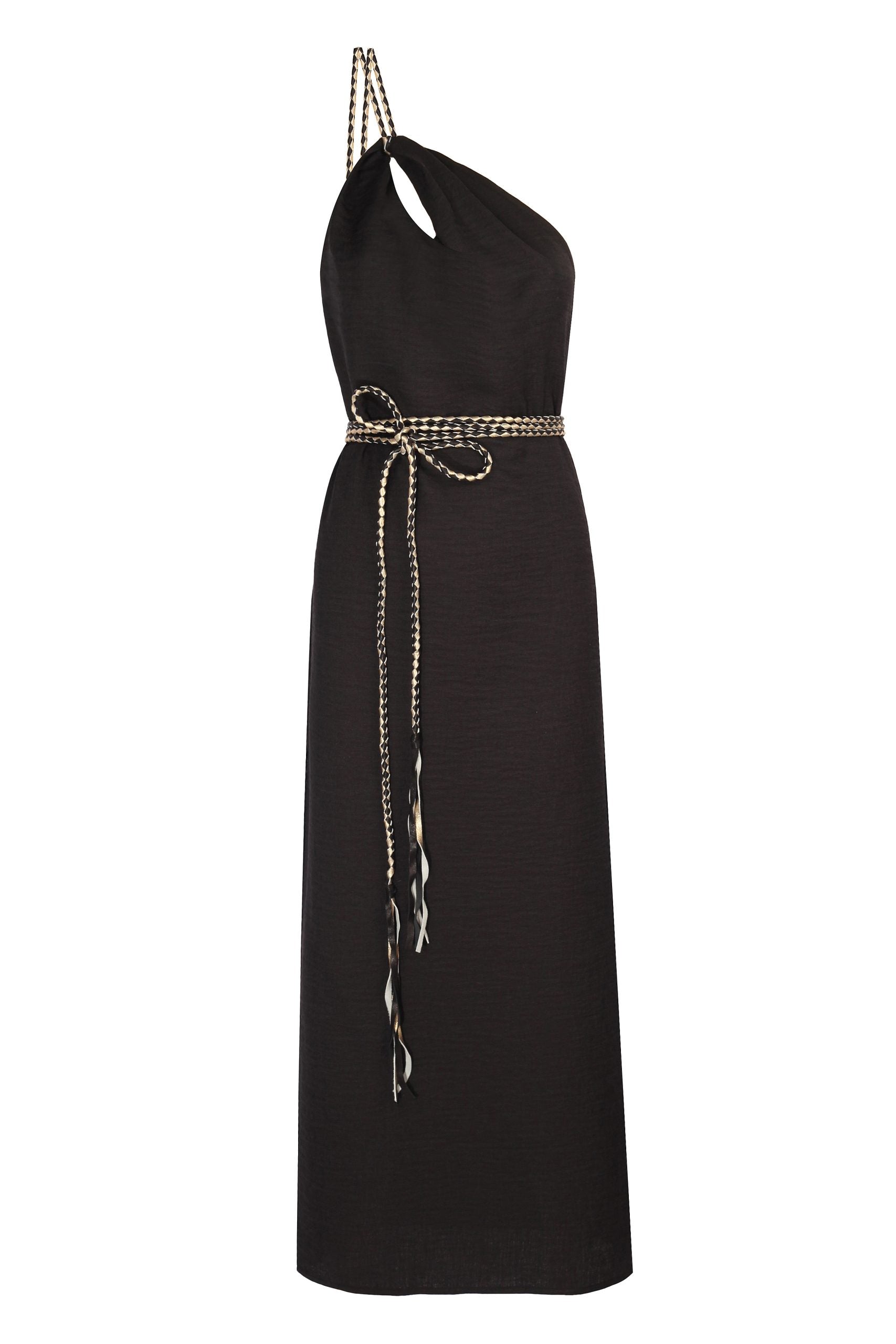 Hand-braided Leather Strap Dress