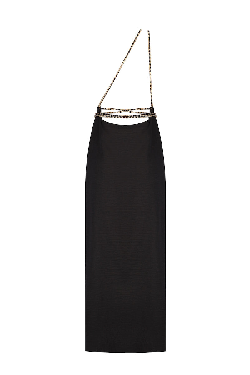 Hand-braided Leather Strap Dress