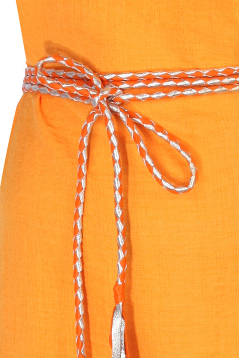 Hand-braided Leather Strap Dress