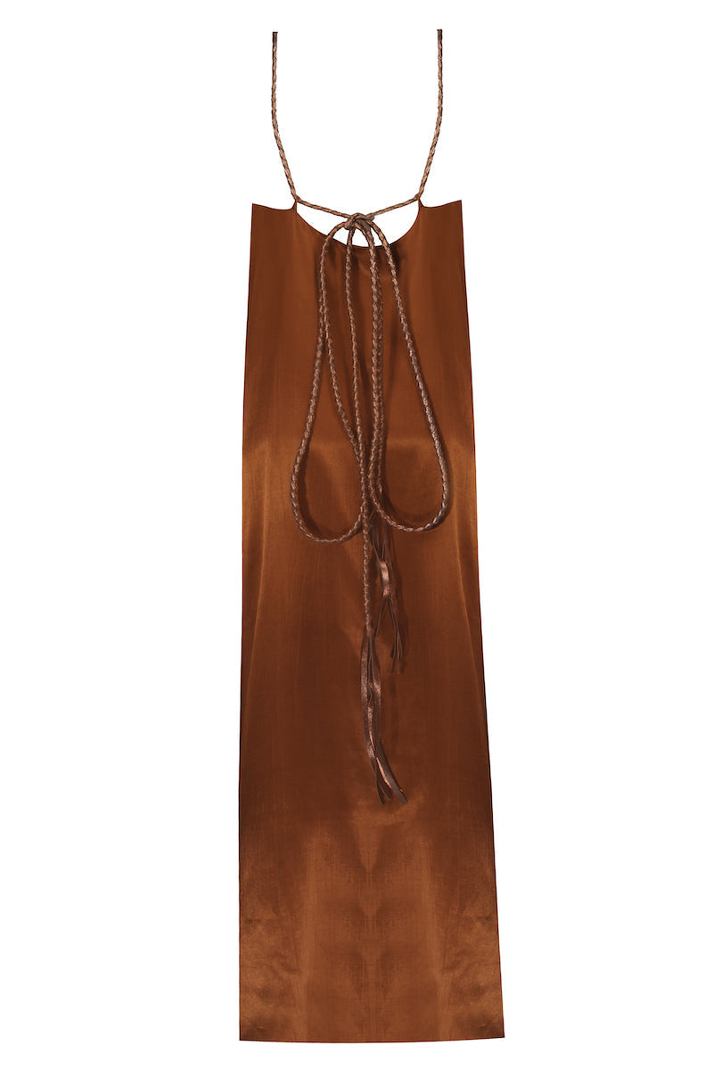 Hand-braided Leather Strap Dress