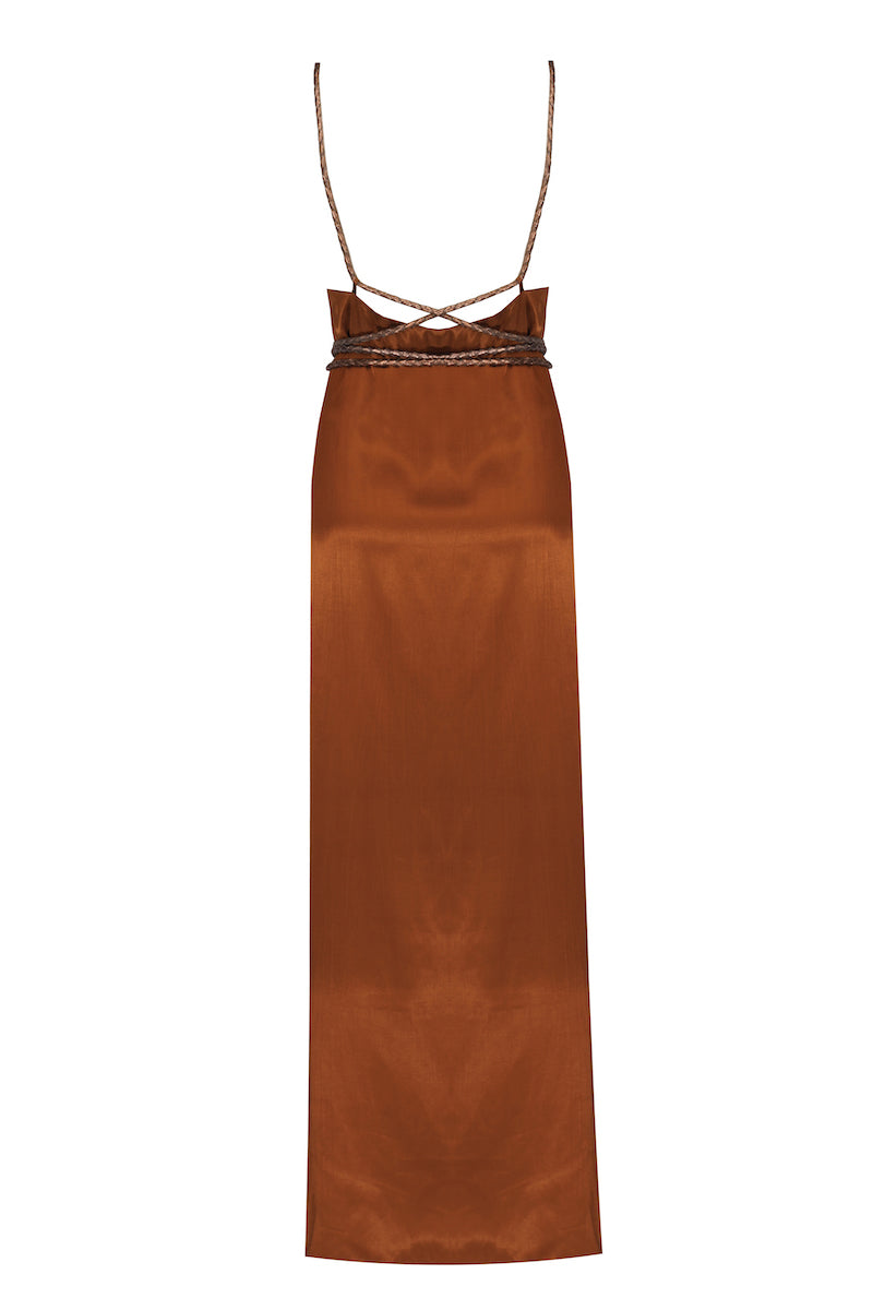 Hand-braided Leather Strap Dress