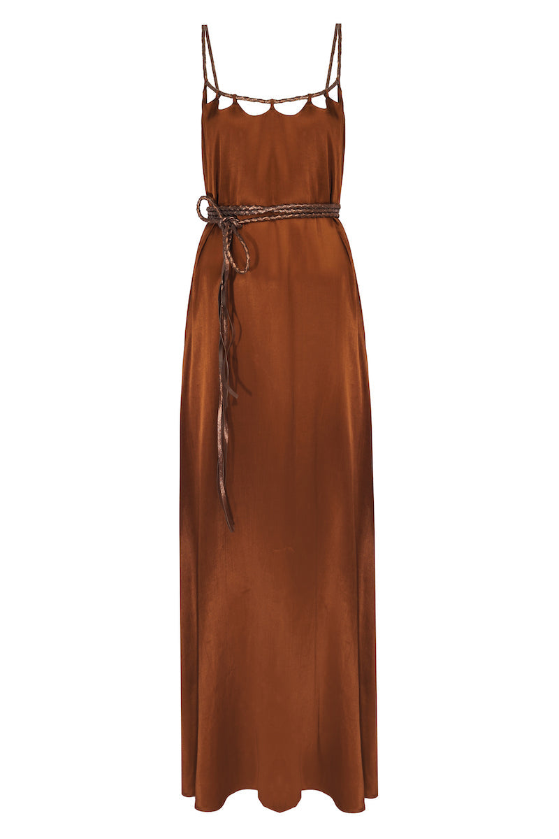 Hand-braided Leather Strap Dress