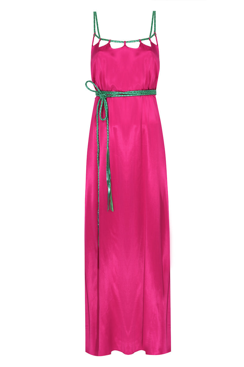 Hand-braided Leather Strap Dress