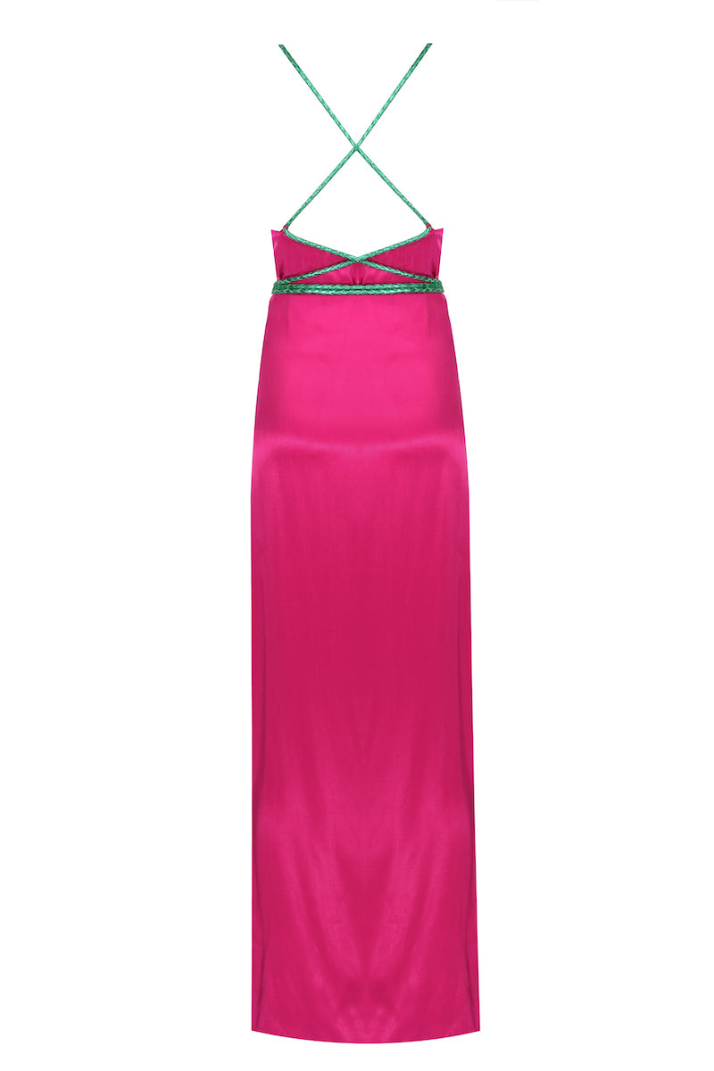 Hand-braided Leather Strap Dress