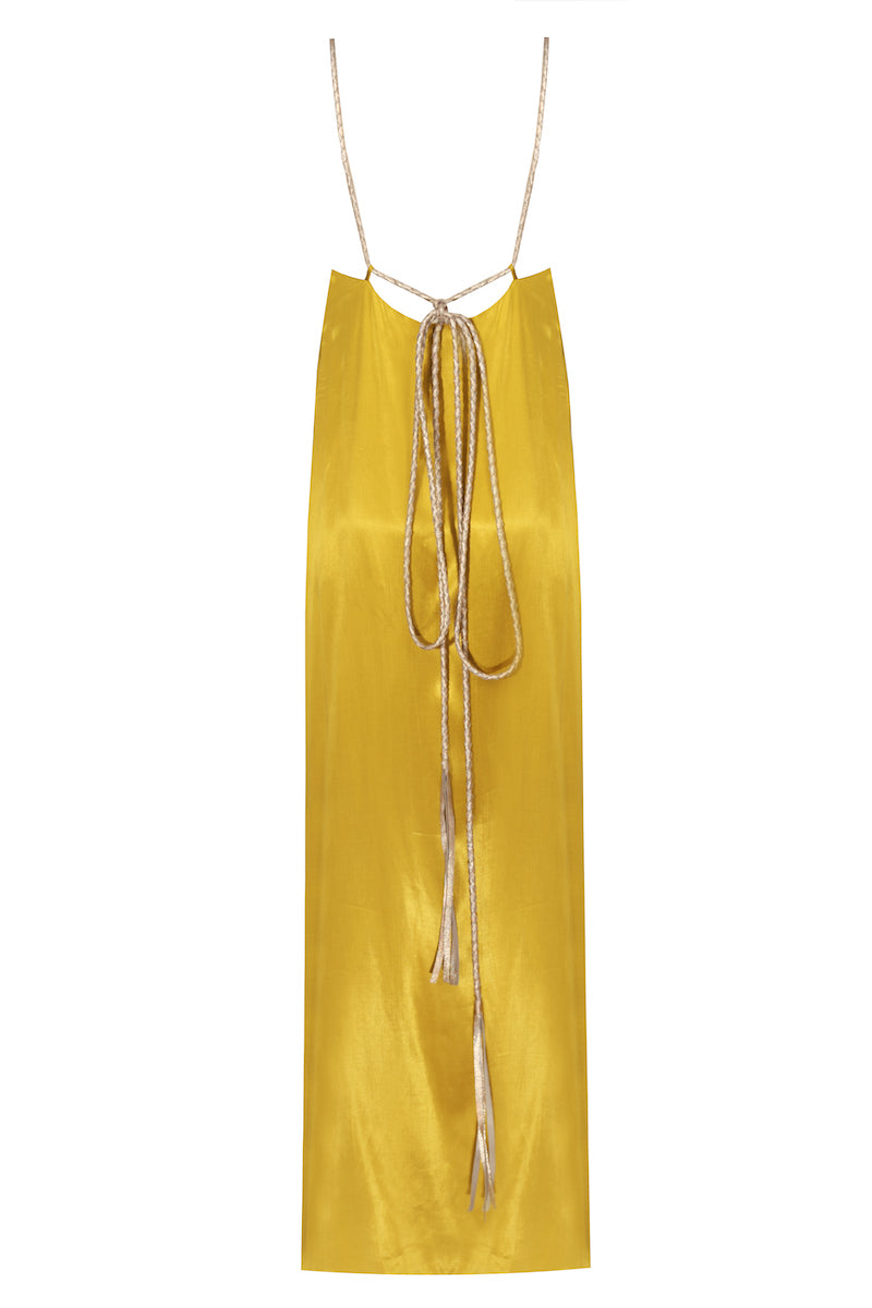 Hand-braided Leather Strap Dress