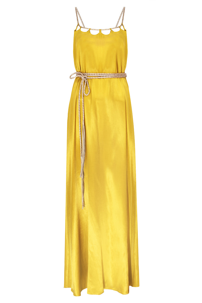 Hand-braided Leather Strap Dress