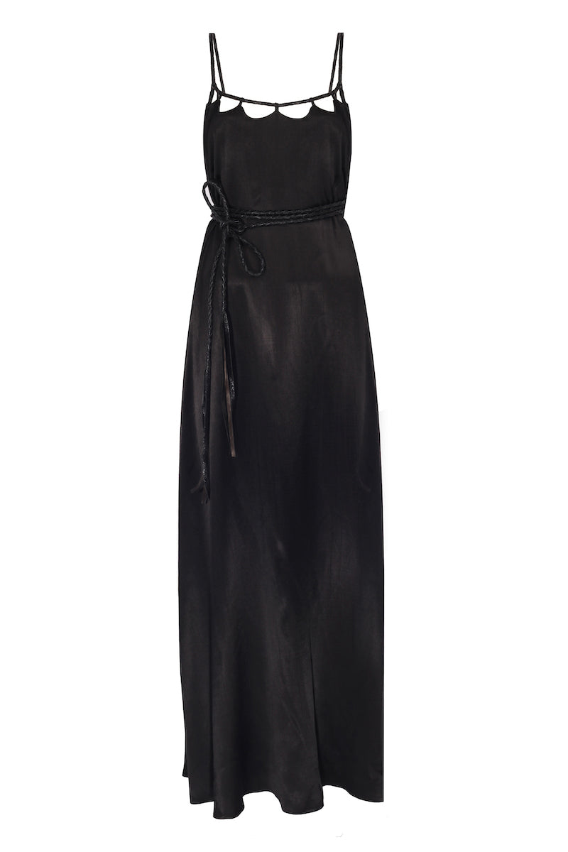 Hand-braided Leather Strap Dress